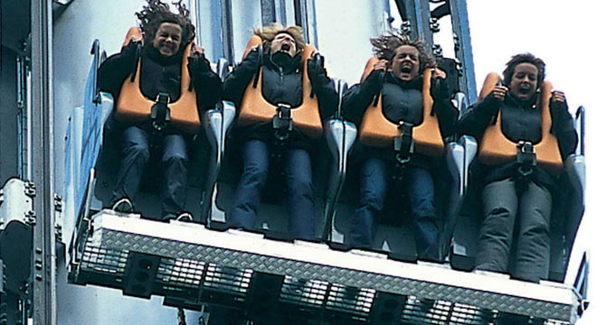 Theme park tower rides at incredible heights