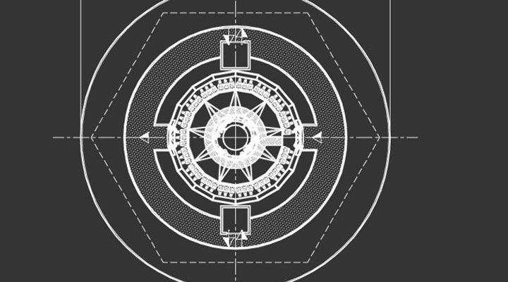 Example layout of gyro tower platform