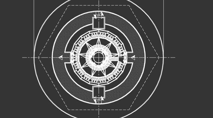 Example layout of gyro tower platform